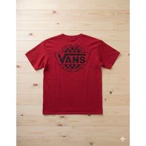 Y2K Inspired Vans Shirt Small Red Graphic Streetwear Skating Short Sleeve